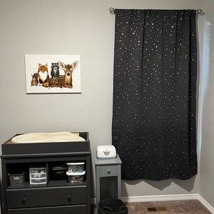 New 52x84 grey stars blackout curtains